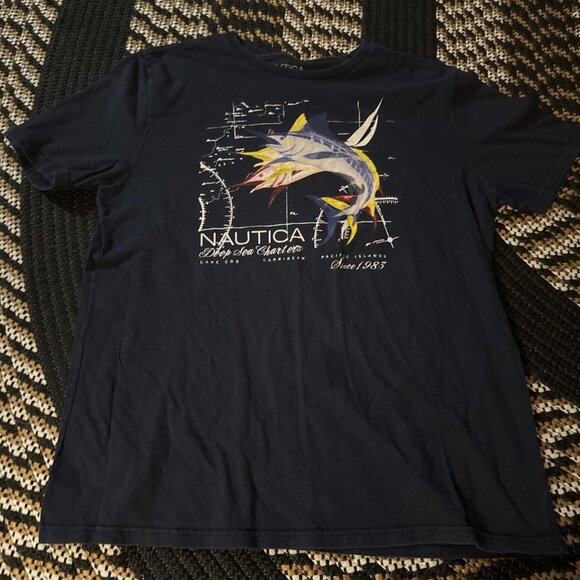 Nautica Men's Navy and Blue Shirt - Picture 1 of 2